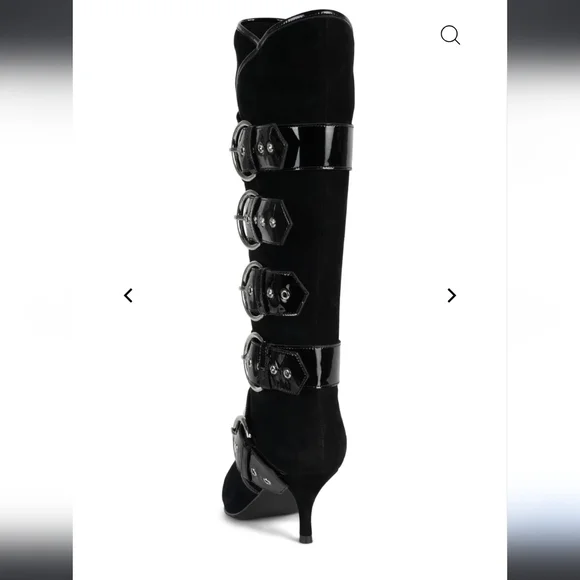 Jeffert Campbell Seatbelt Suede Patent Leather Boots Buckle Designer #61 - Picture 6 of 15